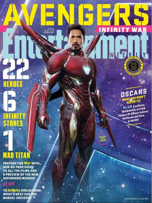 Iron Man aparece con la nueva armadura que usará en esta aventura, en la que destacan las alas y cañones integrados al traje de Tony Stark