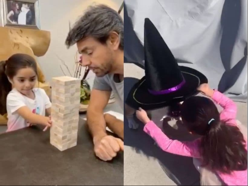 Eugenio Derbez es otro de los famosos que ha compartido algunas de las actividades que realiza con Aitana, con quien perdió durante una partida de Jenga.