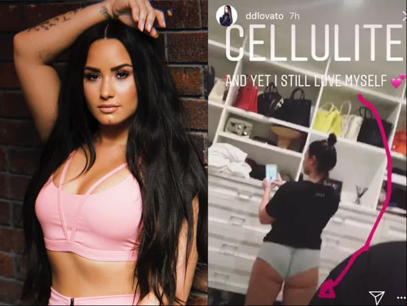 “Tengo celulitis al igual que el otro 93% de las mujeres. Lo que ves en Instagram no siempre es lo que parece. Abracemos nuestro verdadero ser #YoMeAmo”, escribió Demi Lovato en un clip que compartió en Instagram stories.