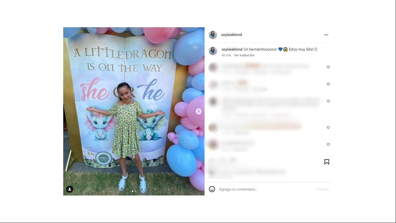 Laia no pudo ocultar su emoción ante la noticia de que será hermana de un niño.