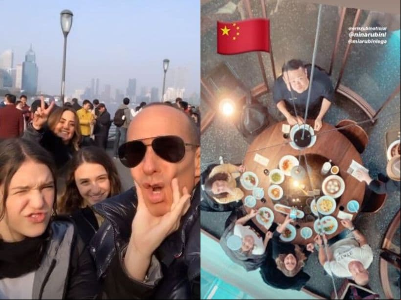Erik Rubín presume su viaje a Shanghái junto a sus hijas y Andrea Legarreta