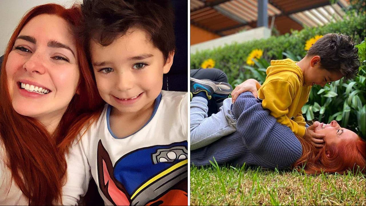 Hijo de Ariadne Díaz le da un tierno beso en la boca a su mamá para demostrarle cuánto la quiere
