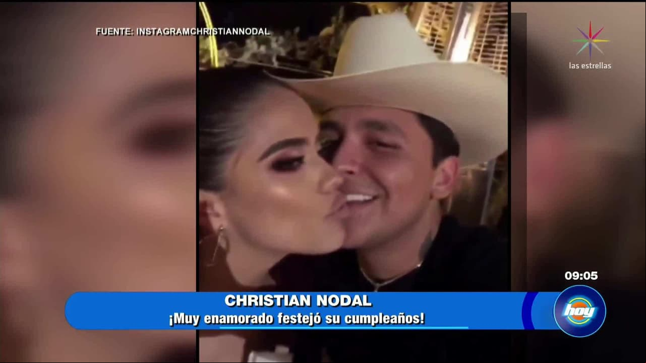 Christian Nodal celebra cumpleaños más enamorado que nunca