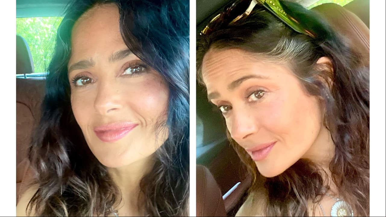 Salma Hayek oculta sus canas con un truco.