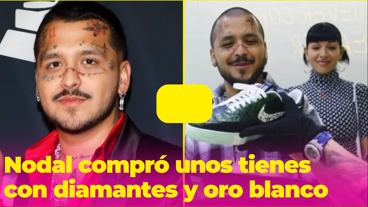 Christian Nodal compró unos tenis hechos con piel de lagarto y diamantes: no creerás su precio