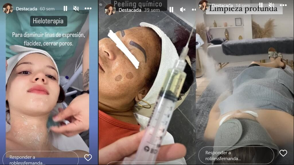 María Fernanda mostraba en su cuenta de Instagram algunos de los tratamientos que ella ofrecía y aquellos a los que también se sometía.