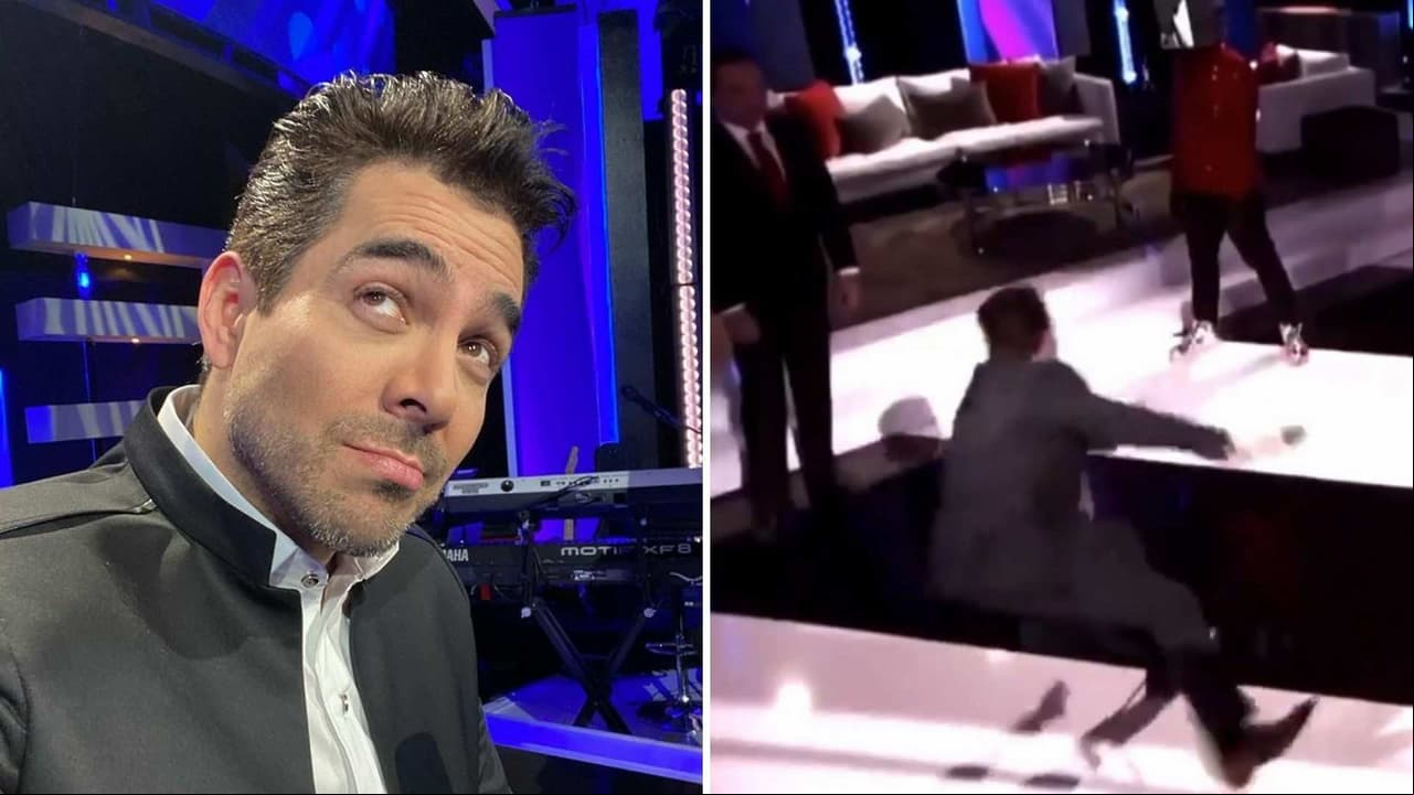 Omar Chaparro protagoniza divertida caída al estilo de Juan Gabriel