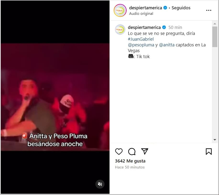 Peso Pluma y Anitta se habrían besado mientras se encontraban en un antro en Las Vegas.