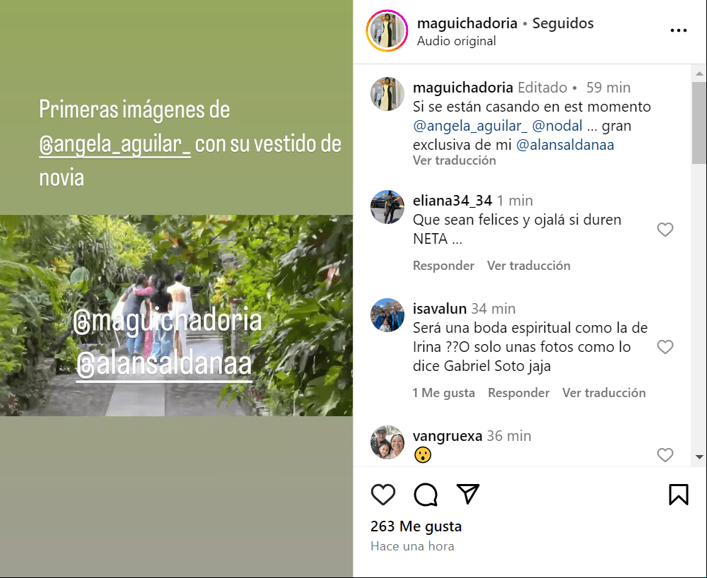Ángela Aguilar aparece vestida de novia antes de su boda con Nodal