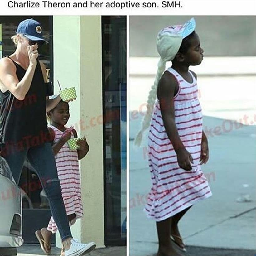 En agosto de 2016, Charlize Theron fue criticada tras circular una serie de fotografías en las que aparece su hijo Jackson, de 4 años, vestido como ‘Elsa’ de la película ‘Frozen’.