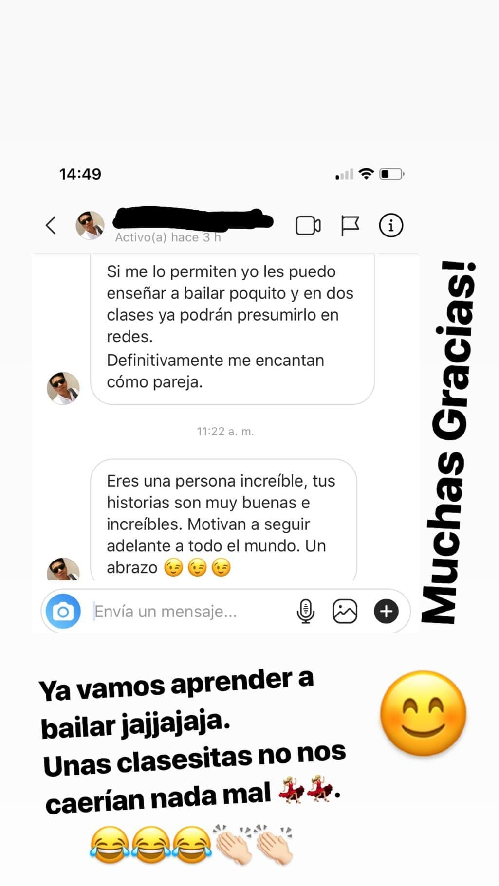 Tania Ruiz tomó con humor la propuesta de uno de sus seguidores sobre enseñarlos a bailar.