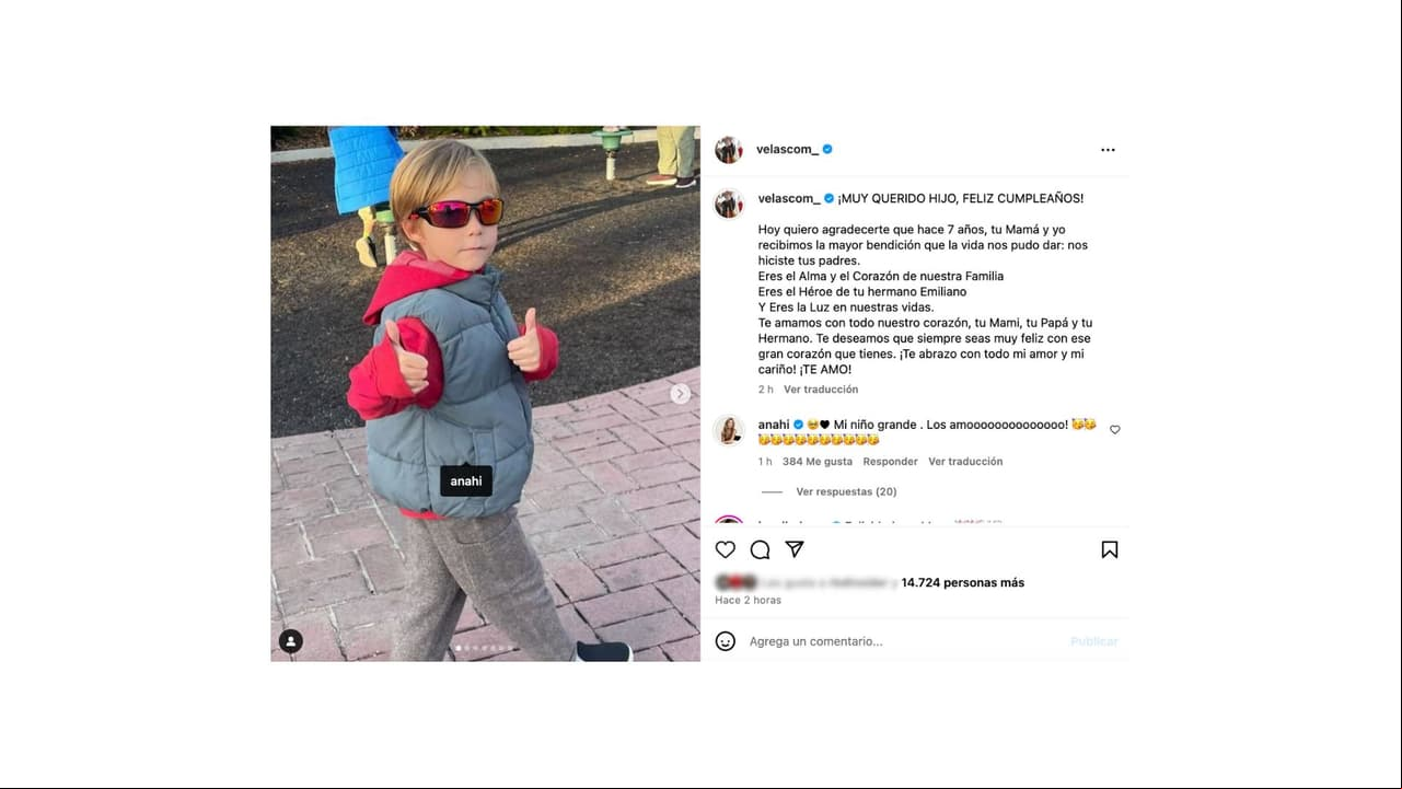 Así de grande luce Manu a sus 7 años.