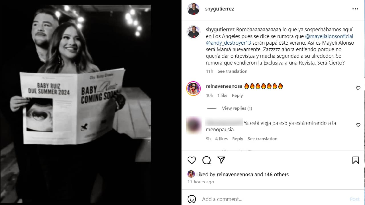 Shy Gutiérrez reporta embarazo de Mayeli Alonso y Andy Ruiz Jr.