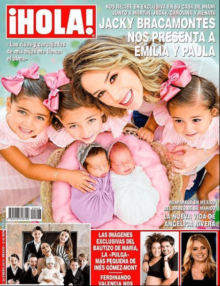 De igual manera, Paula y Emilia, las mellizas de la conductora Jacky Bracamontes formaron parte de una tierna sesión de fotos junto a ella y sus hermanas mayores: Jaquie, Carolina y Renata.