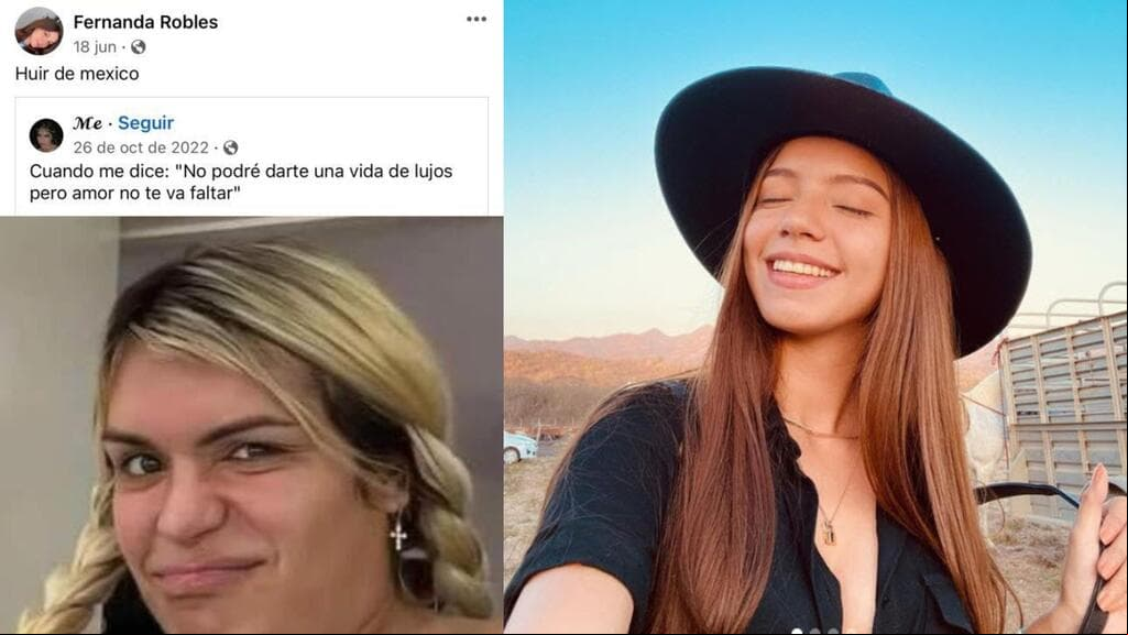 La imagen de la izquierda es la última publicación que ella hizo en Facebook.