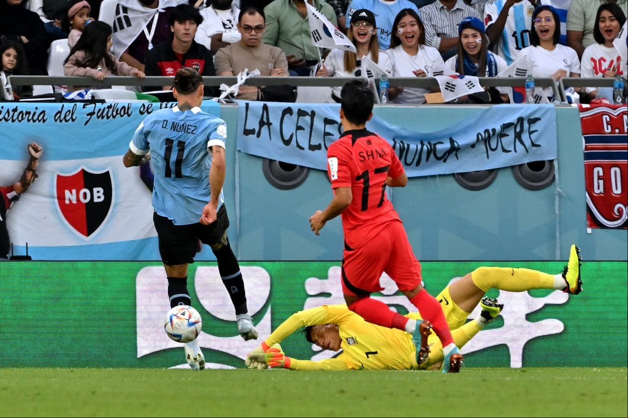 Uruguay y Corea del Sur empataron 0-0 en su debut en el Mundial Qatar 2022.