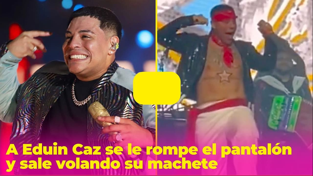 Tremendo susto se lleva Eduin Caz: se le rompe el pantalón y sale volando su machete