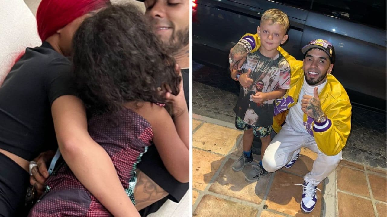 Anuel conviviendo con los sobrinos de Yailin