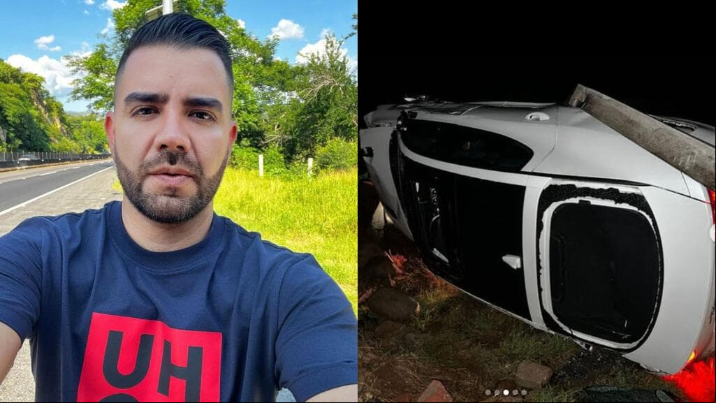 El auto de Edwin García dio varias vueltas tras salir del asfalto.