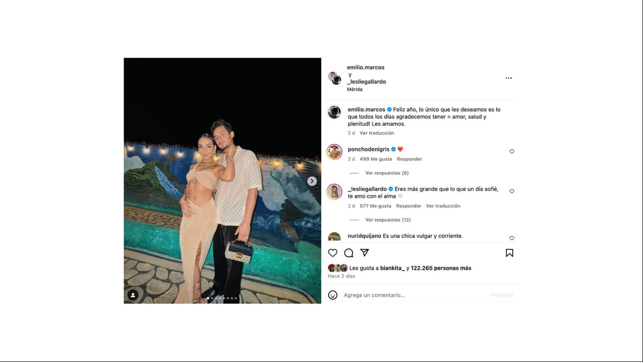 Así celebró la joven pareja la llegada del Año Nuevo 2024.