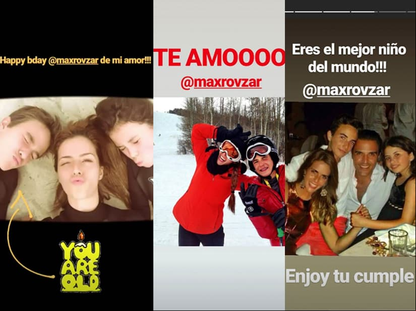 Claudia Álvarez felicita a Max, el hijo de Billy Rovzar, por su cumpleaños