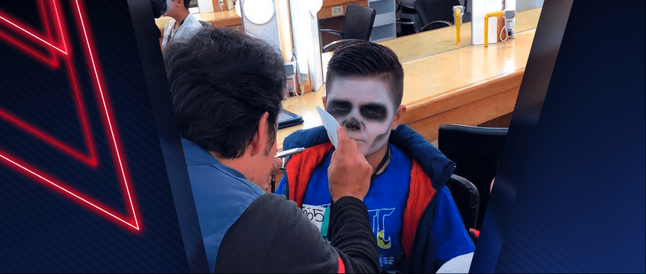 Gracias a la magia del maquillaje, estos niños pudieron disfrutar de esa festividad.