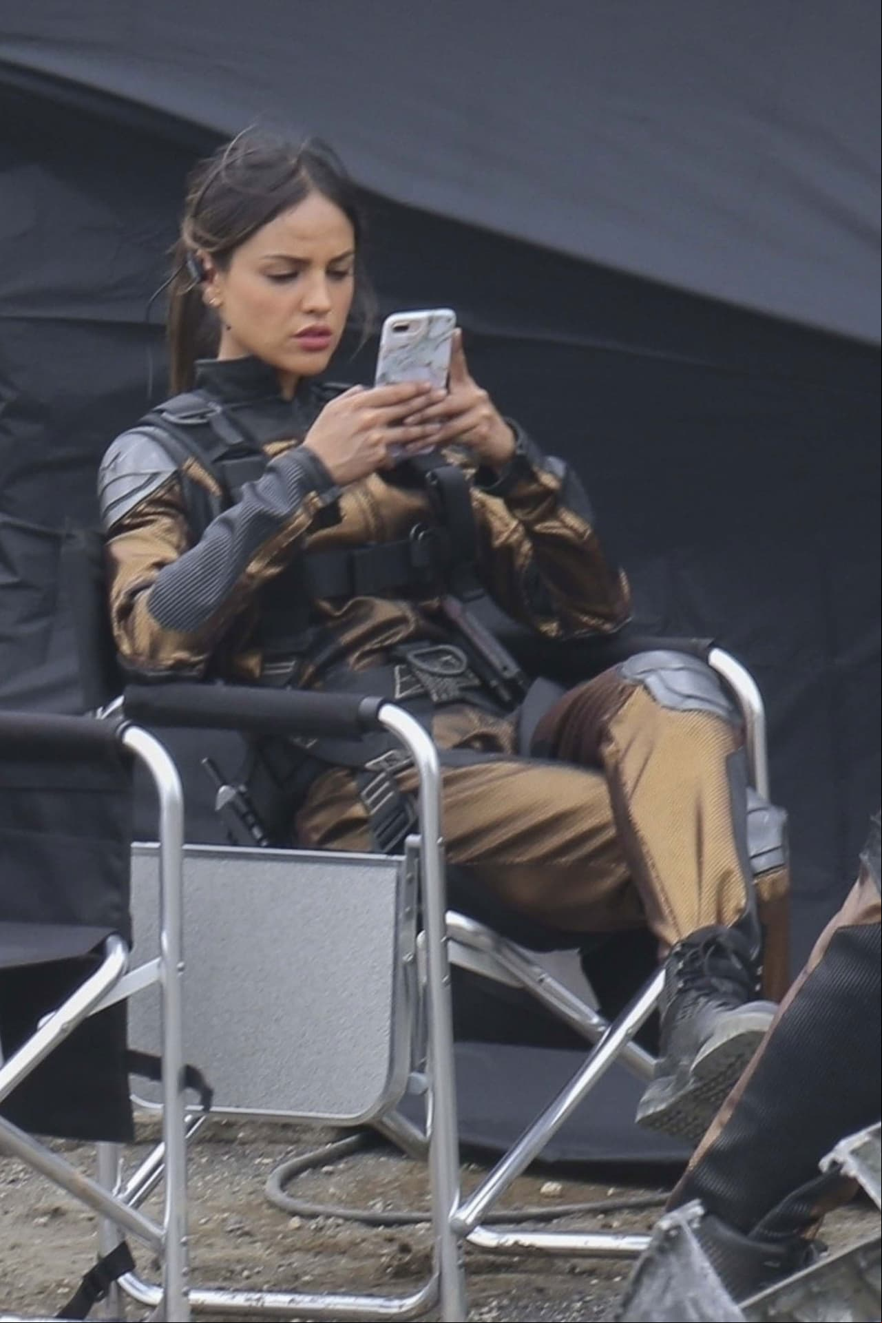 Eiza González durante la filmación de 'Godzilla vs. Kong'