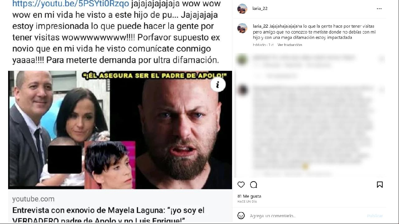 Mayela Laguna negó rotundamente la información