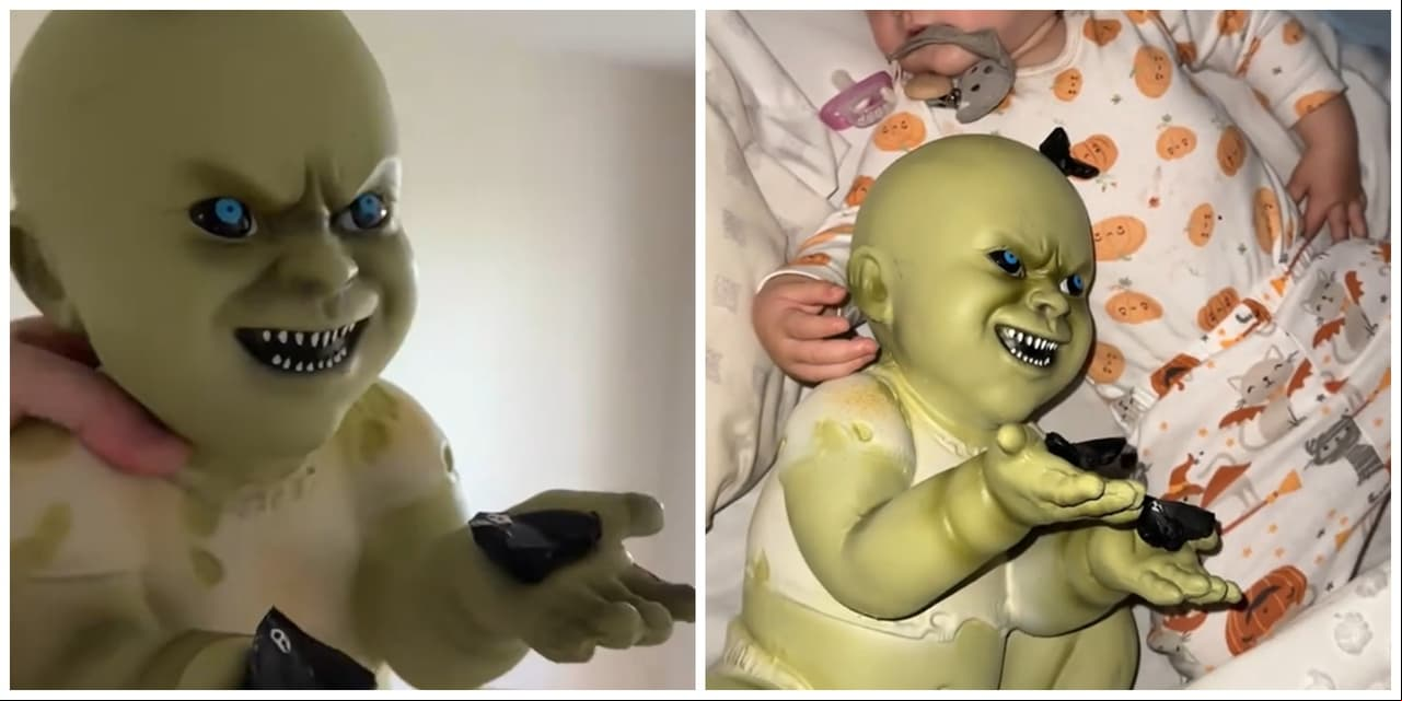 Regala aterrador muñeco a su hermanita.