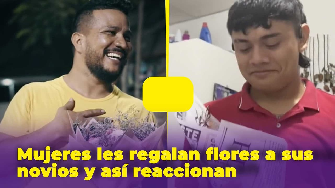 Mujeres les regalan flores a sus novios y ellos no pueden con la emoción: algunos lloraron