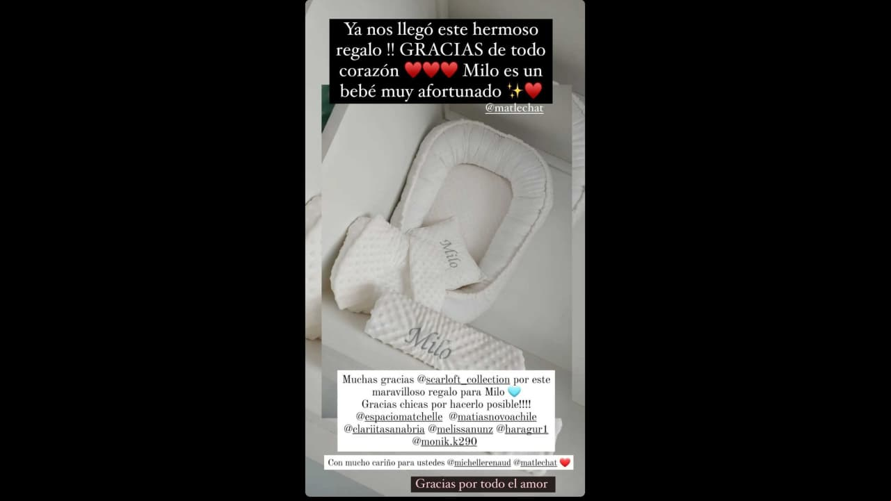 Michelle Renaud presume regalo para su bebé Milo