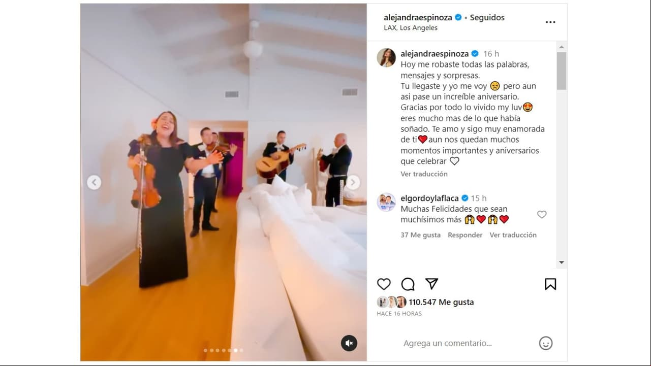 Alejandra Espinoza mostró la sorpresa que le dio su marido.