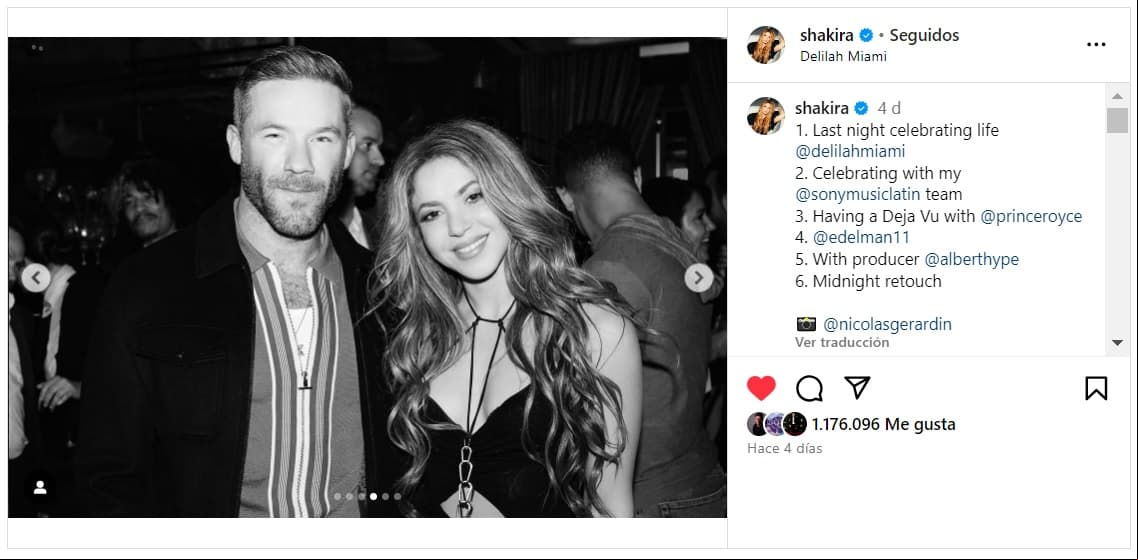 Shakira con Julian Edelman en su fiesta de cumpleaños.