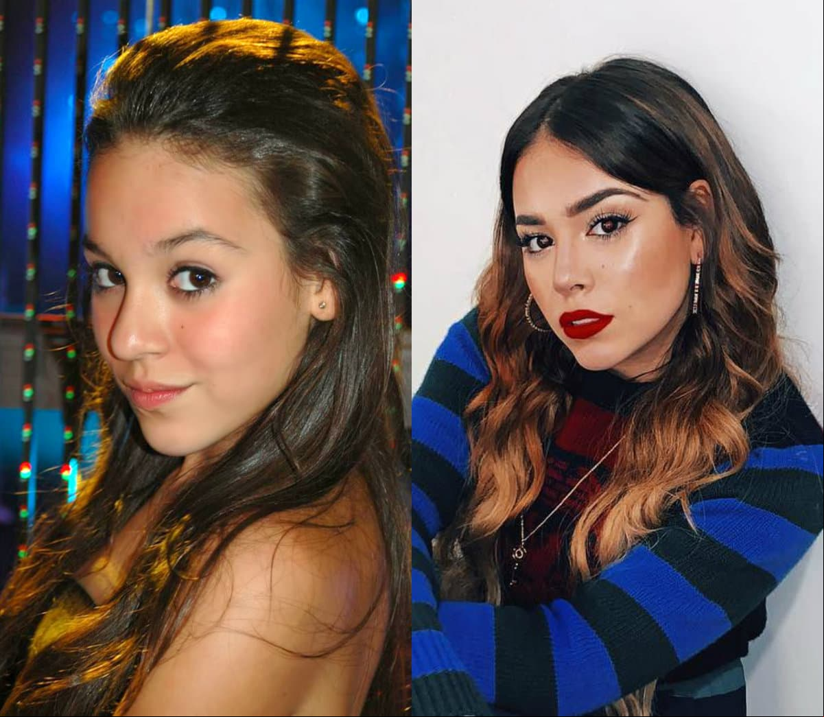 Danna Paola desató la polémica en redes sociales por sus supuestas cirugías plásticas y ahora presentamos las fotos que exhibirían la drástica transformación de la actriz