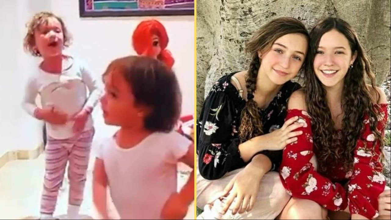 Sale a la luz video inédito de Mía y Nina Rubín donde demuestran que desde pequeñas tienen talento