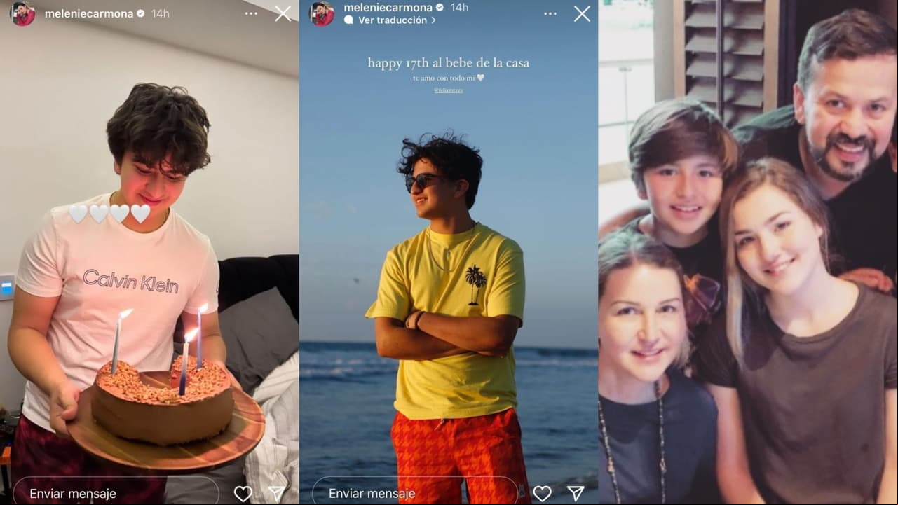 Así luce actualmente Félix Estefano, el menor de los hijos de Alicia Villarreal y Cruz Martínez. En la foto del extremo derecho aparece junto a sus padres años atrás.