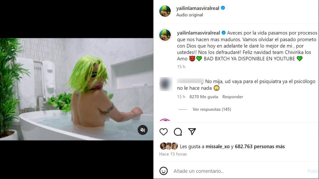 Yailin prometió dejar atrás el "pasado" ante el estreno de su nuevo video y luego de ser arrestada por presunta violencia contra Tekashi.