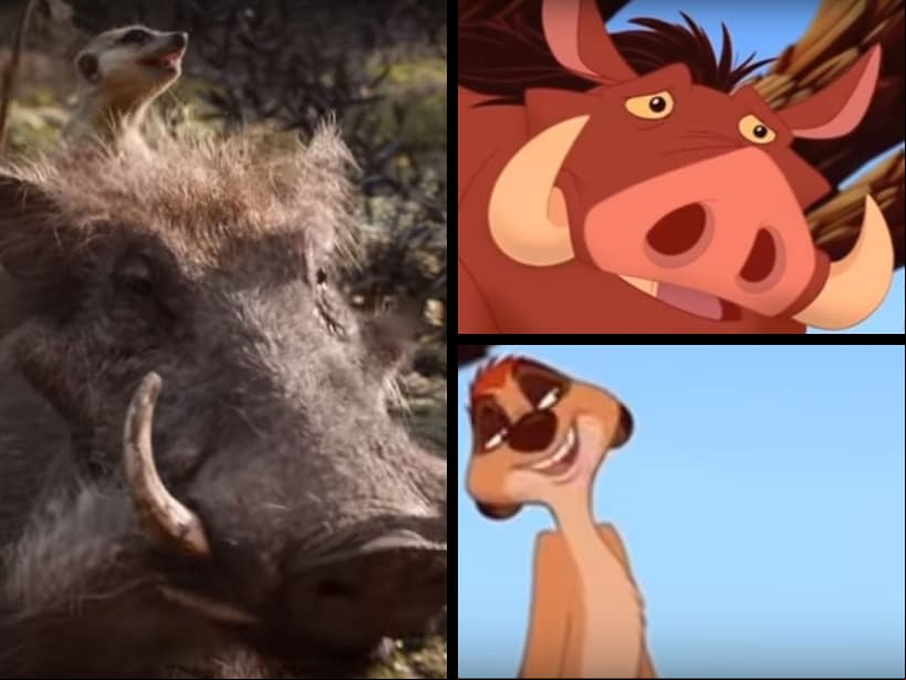 Timón y Pumba fueron interpretados, en la versión de 1994, por Nathan Lane, La Jaula de las Locas (1996), y Ernie Sabella, My Bakery in Brooklyn (1996); los que le darán vida a esta pareja son Billy Eichner, Angry Birds: La película (2016), y Seth Rogen, Súper Cool (2007).