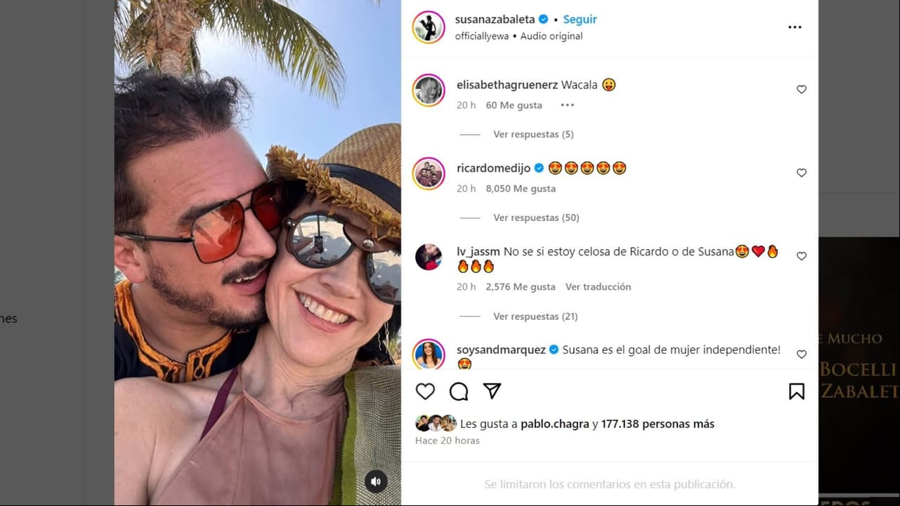 Susana Zabaleta presume romance con Ricardo Pérez.