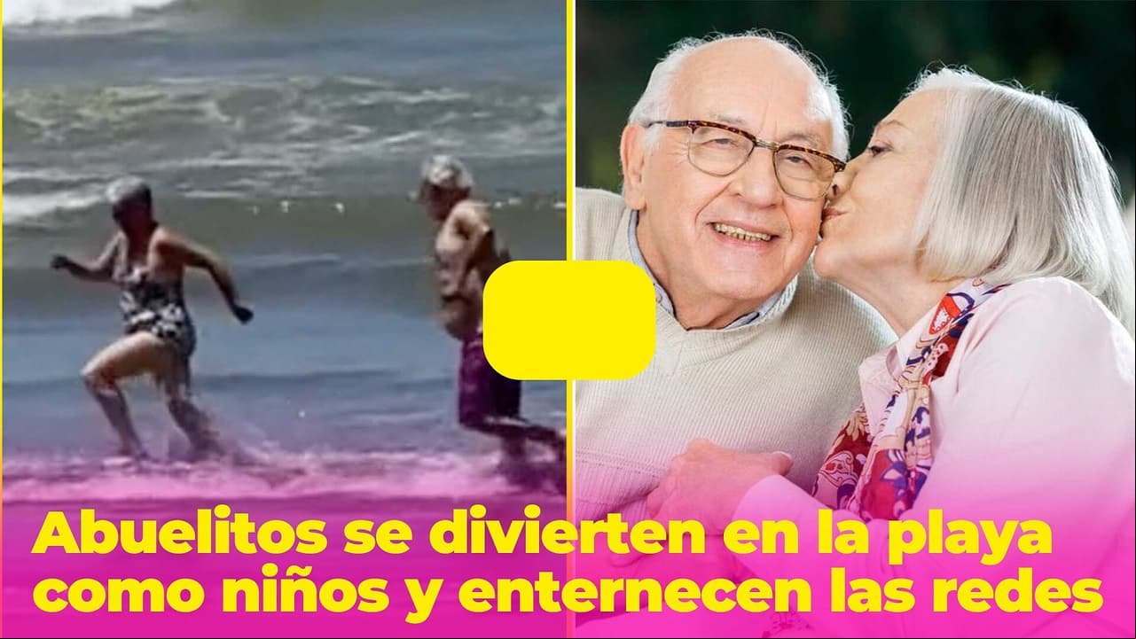 Abuelitos se divierten en la playa como adolescentes y les dicen "Quiero un amor como el suyo"