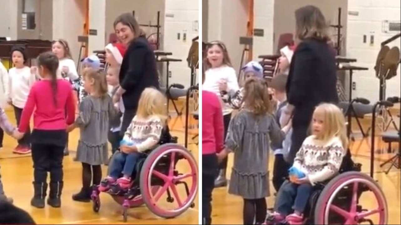 Maestra deja fuera de actividad a niña en silla de ruedas en frente de los padres: video desata polémica