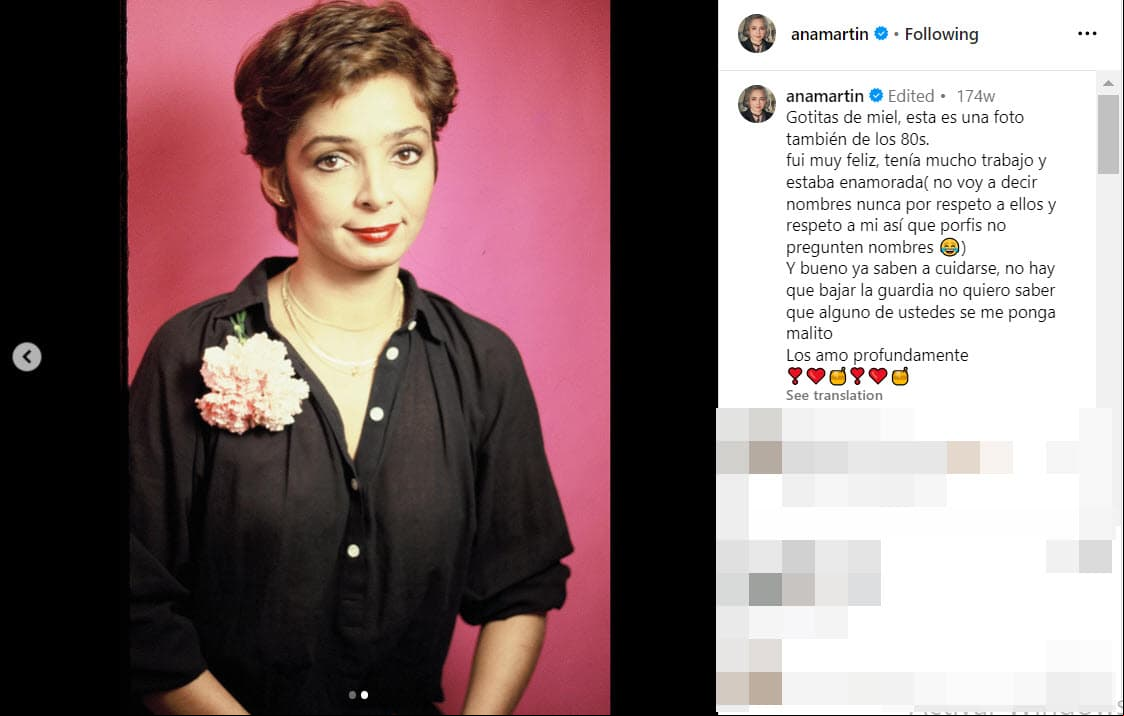 Ana Martin contó que en aquella época estaba enamorada.