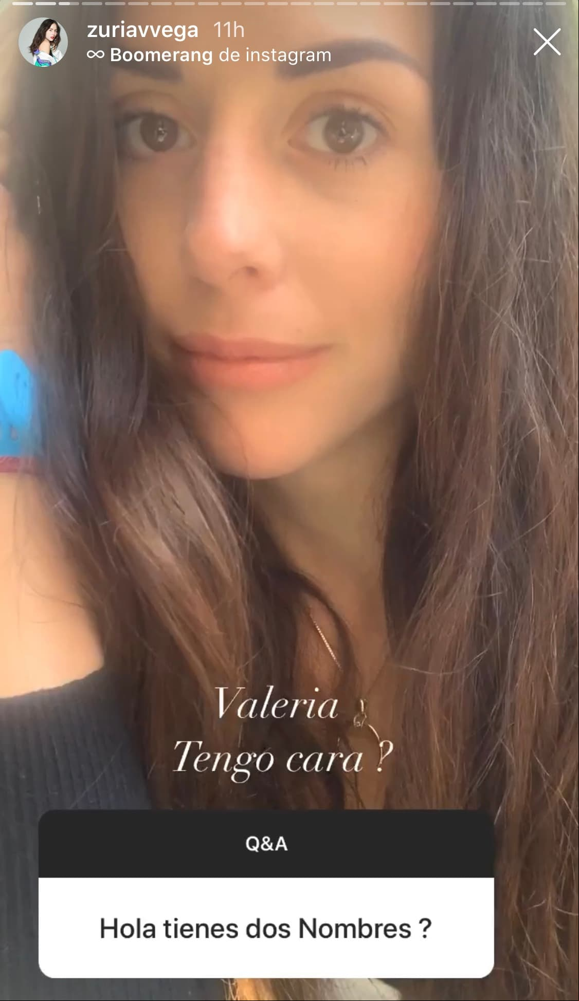 Zuria Vega revela que su segundo nombre es Valeria.