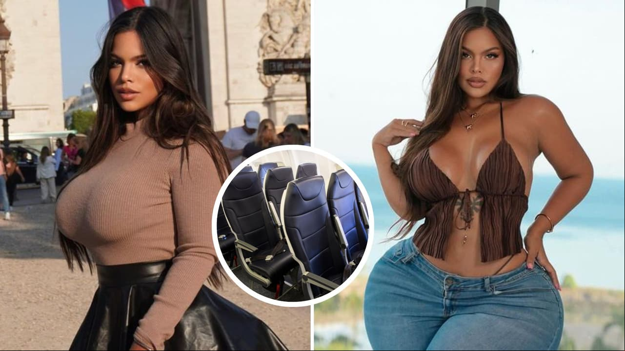 Modelo no cabe en los asientos de un avión y explota contra aerolíneas