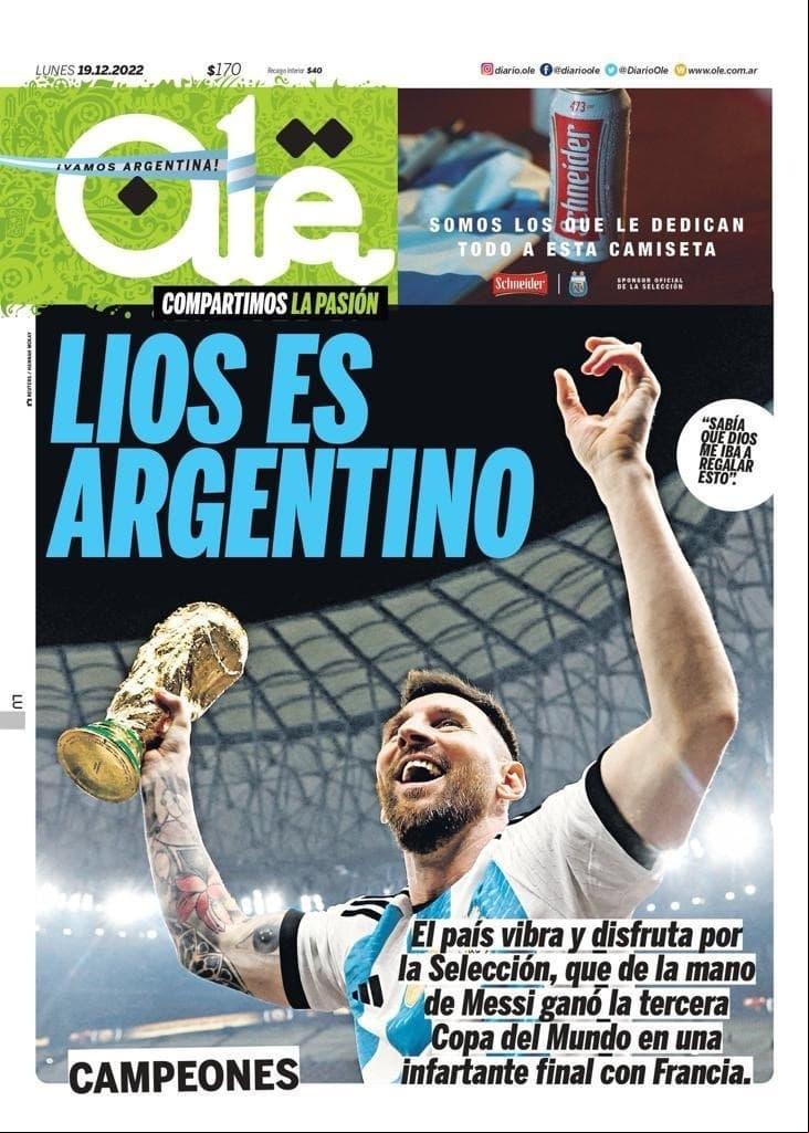Las portadas de Argentina campeón en Qatar 2022