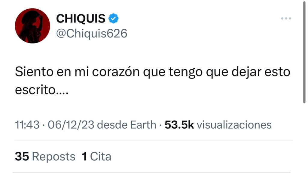 Chiquis se vio en la necesidad de expresar que se siente amenazada.