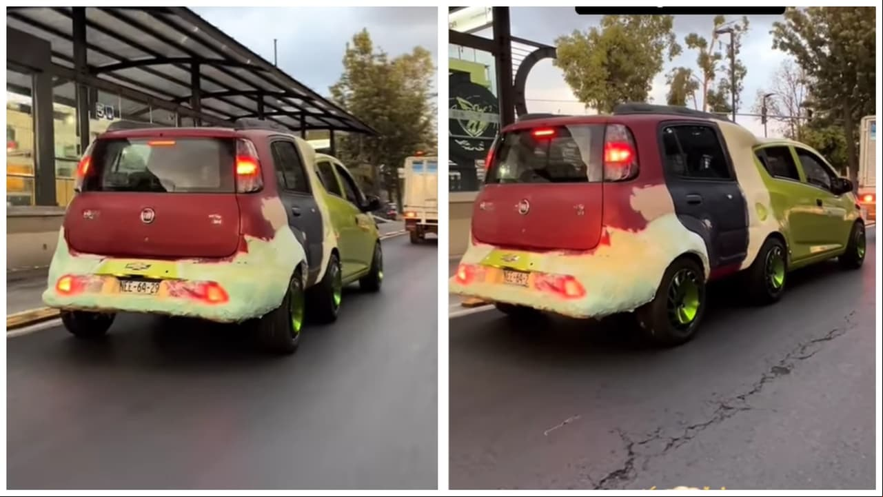 Mexicanos fusionan autos para crear una "limosina" que desconcierta a Internet