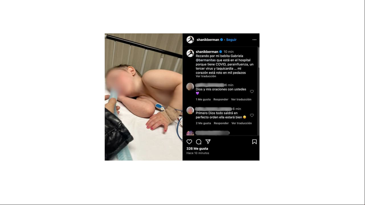 Gabriela, de 2 años, fue hospitalizada tras presentar taquicardia y problemas para respirar.