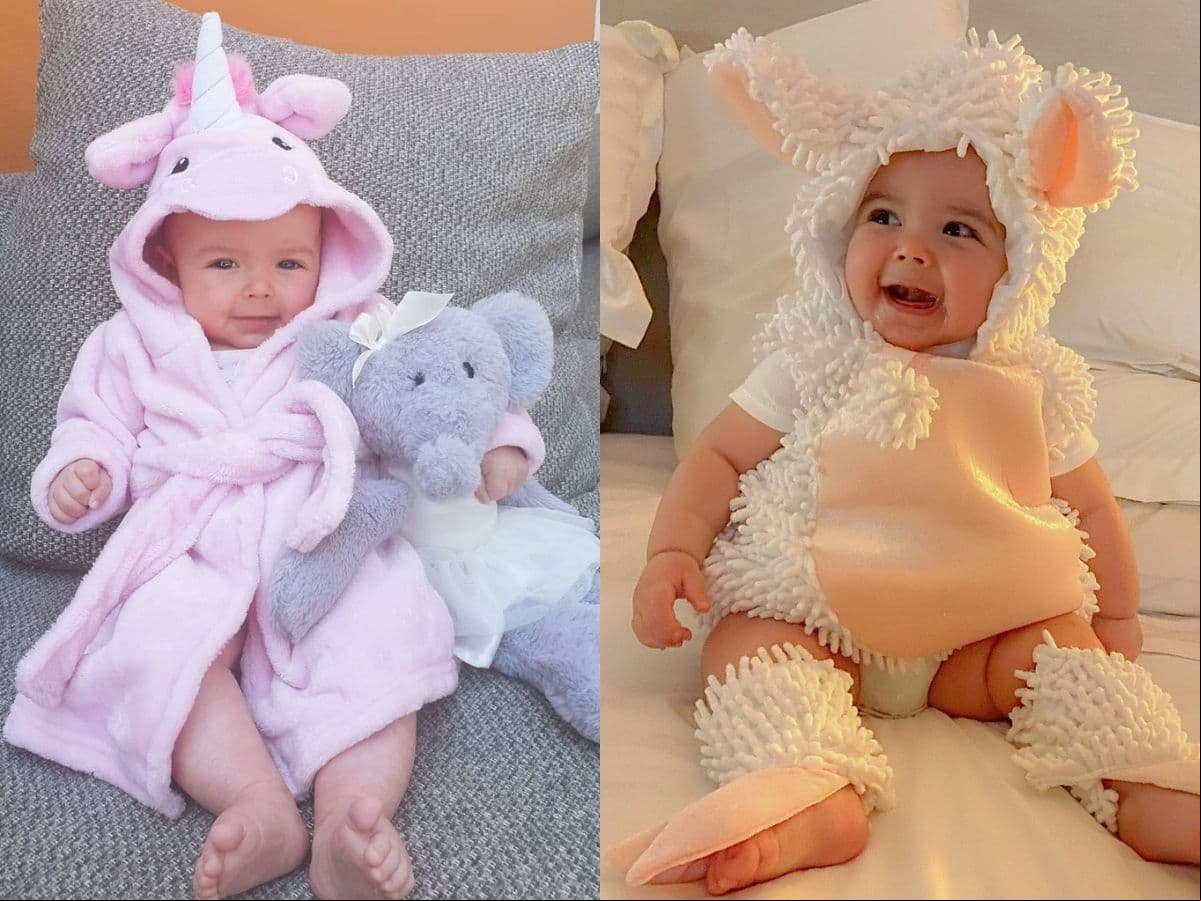 A punto de cumplir su primer año de vida, Kira robó miradas con sus entrañables disfraces y es que primero se convirtió en un tierno unicornio, luego en una borreguita y para celebrar las fiestas de Halloween se transformó en un murciélago.