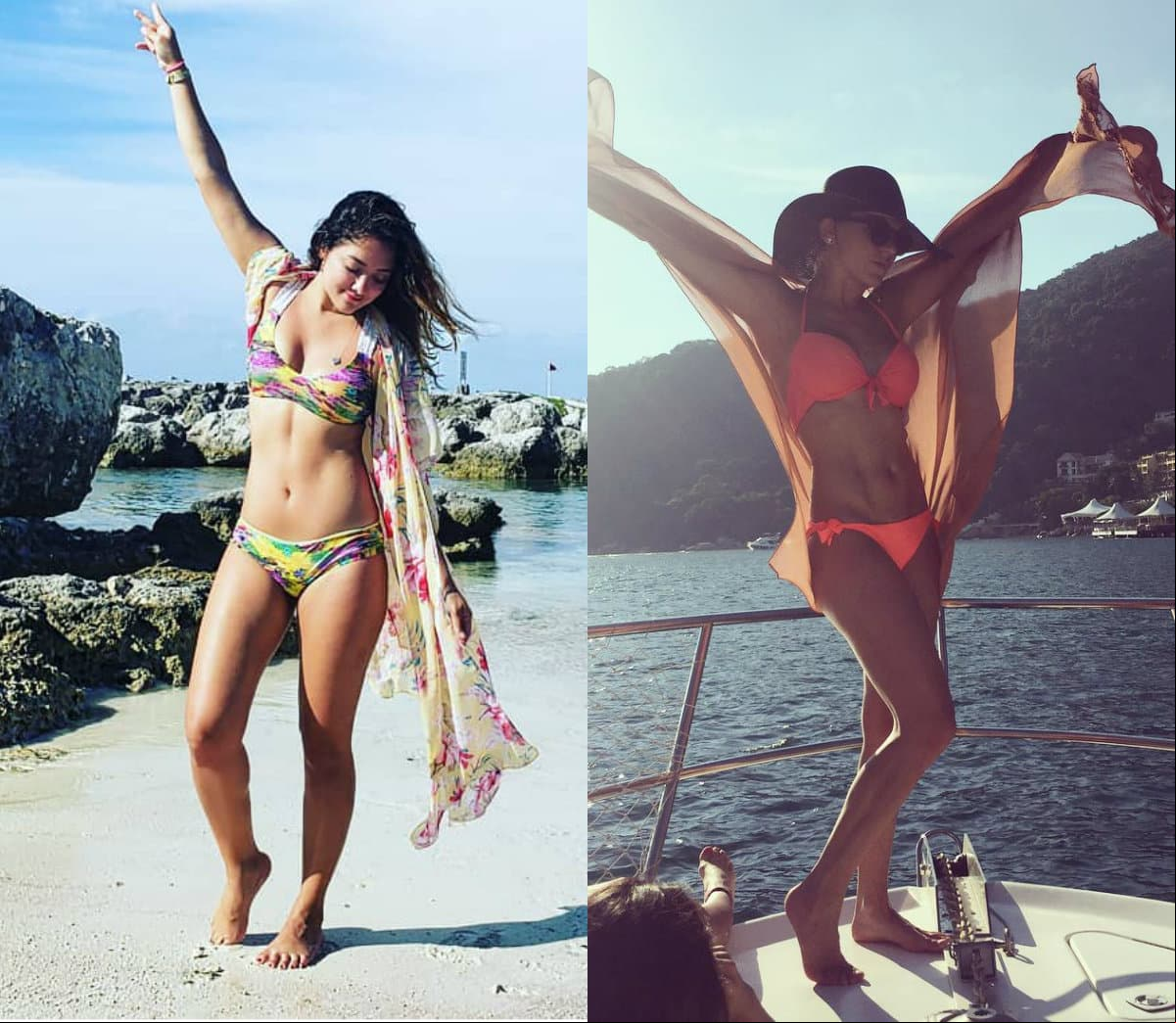 En redes sociales, las actrices exhiben cuerpazo en diminutas prendas